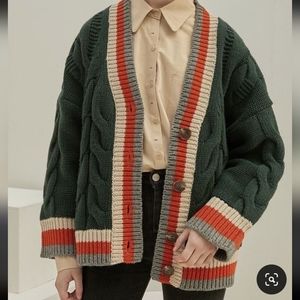 MONTS 80% wool cable knit super heavy warm bulky stylish Korean made sweater